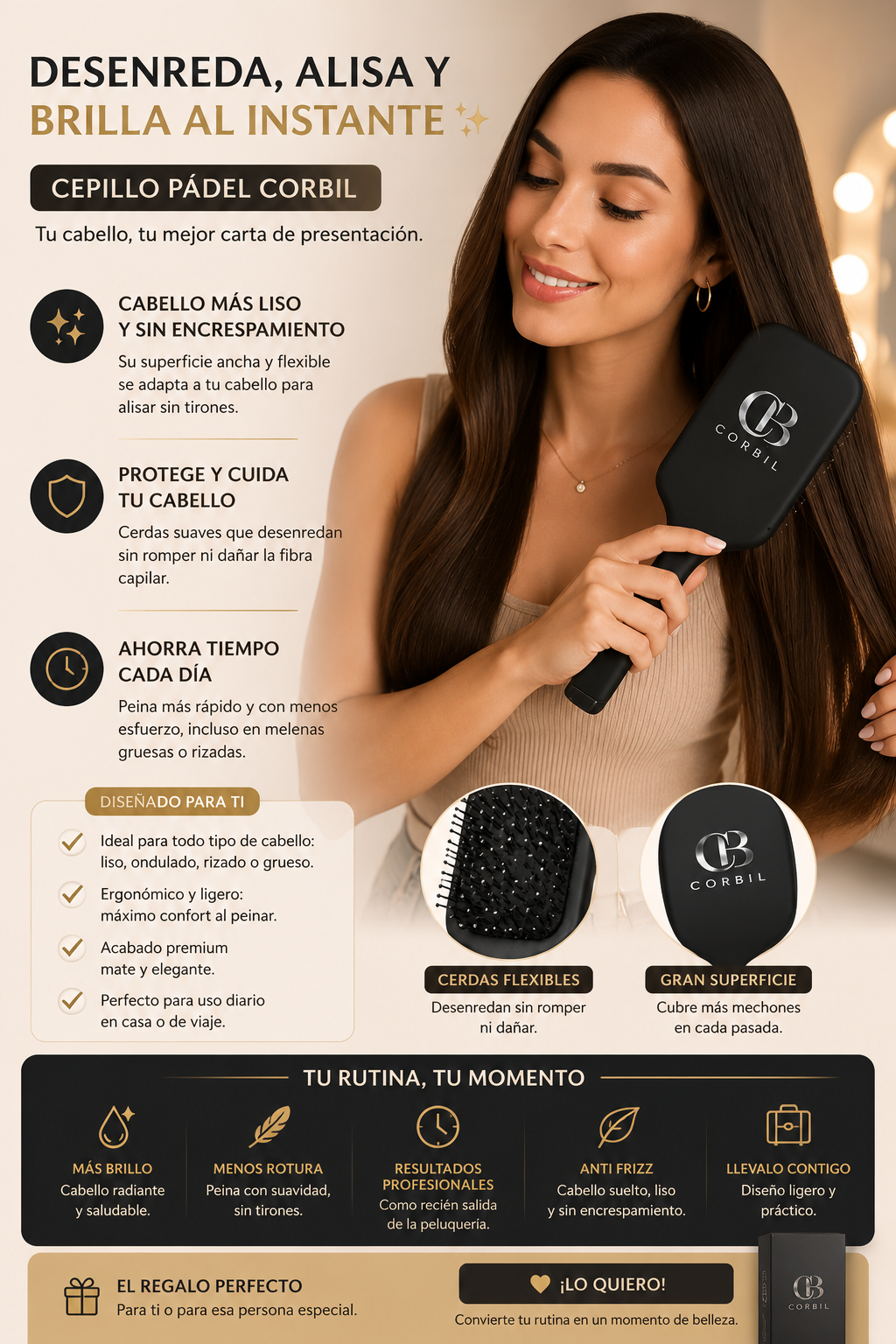 Cepillo CORBIL CB – Cuidado Profesional Antiencrespamiento