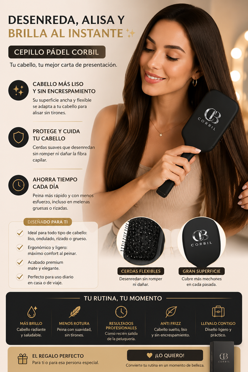 Cepillo CORBIL CB – Cuidado Profesional Antiencrespamiento