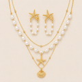 Pack Marina Dorada™ | Collar y Pendientes Chapados en Oro
