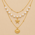 Collar Marina Dorada™ Chapado en Oro | Perlas y Encantos del Mar