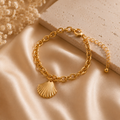 Pulsera Concha Dorada Chapada en Oro