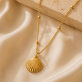 Collar Concha Marina Chapado en Oro