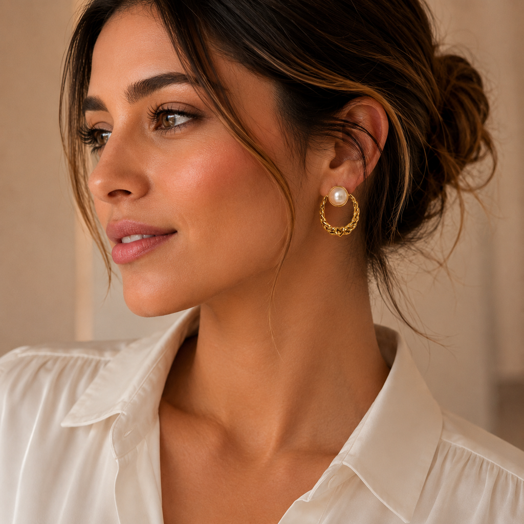 Pendientes Aura Perlé – Chapado en oro